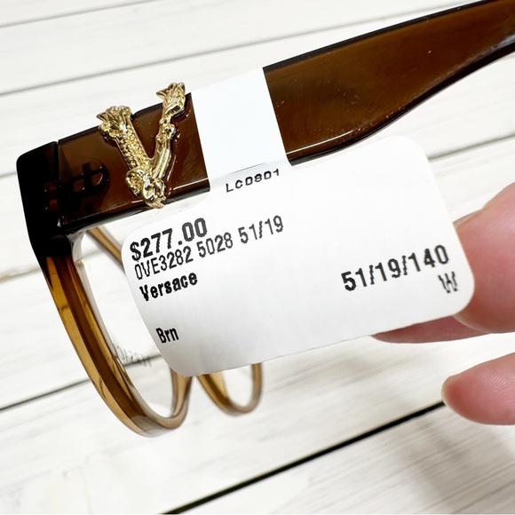 NEW VERSACE Cat Eye Brown Eyeglasses Frame - Picture 3 of 7